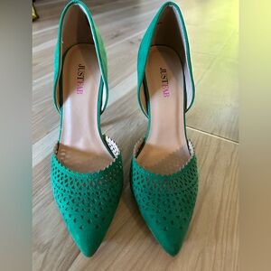 Just Fab Green Heels Size 7